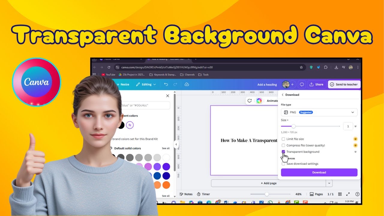 Как создать прозрачный фон в Canva | Полный урок (2026)