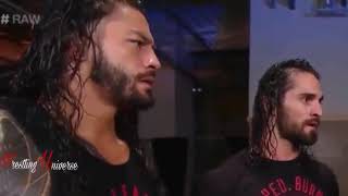 Seth rollins,roman reigns,kurt angle backstage raw 7/2/18