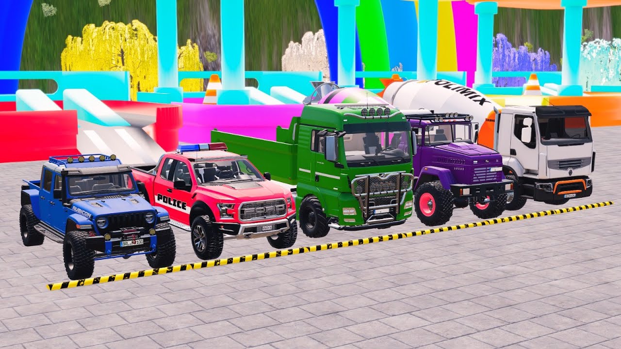 Flatbed McQueen | Transportation with Truck – Color Cars Challenge #13