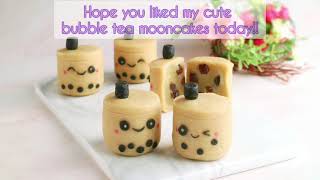 Bubble Tea Snowskin Mooncake with Surprise Boba pearls filling (Recipe Tutorial)