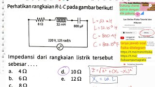 menghitung impedansi pada rangkaian RLC di bawah ini
