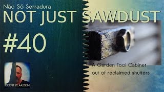 The making of a Garden Tool Cabinet. All materials for this build are reclaimed or recycled, the screws, nails and even the hinges 