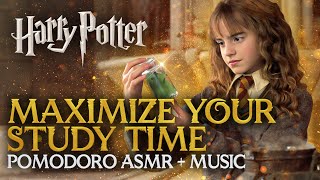 3h STUDY SESSION: WIZARDING RADIO + ASMR 🏰📻 Harry Potter Pomodoro Timer Hogwarts ASMR Sounds