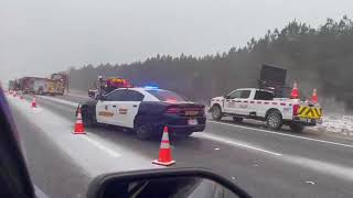 Drivers stranded for hours on I-75 after tractor-trailer catches fire, trucks abandoned during snow