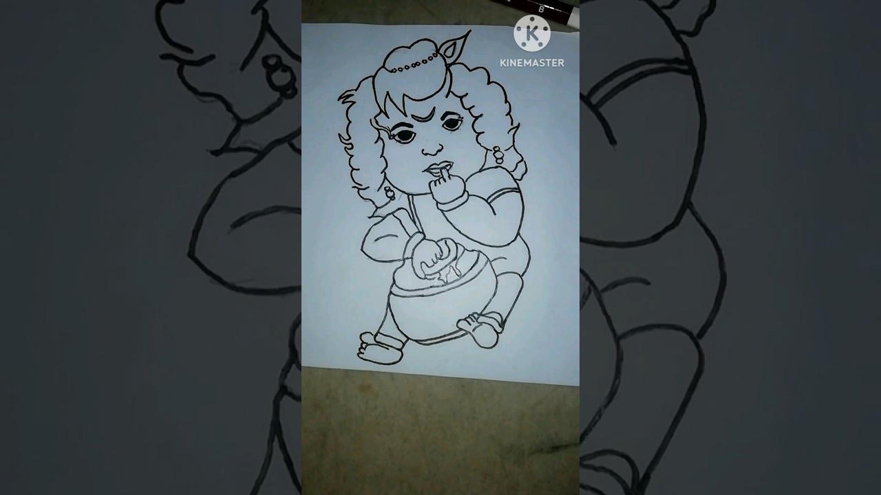 krishna drawing easy step by step || simple krishna drawing|| 