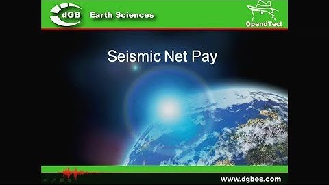 Webinar: Seismic Net Pay plugin for OpendTect