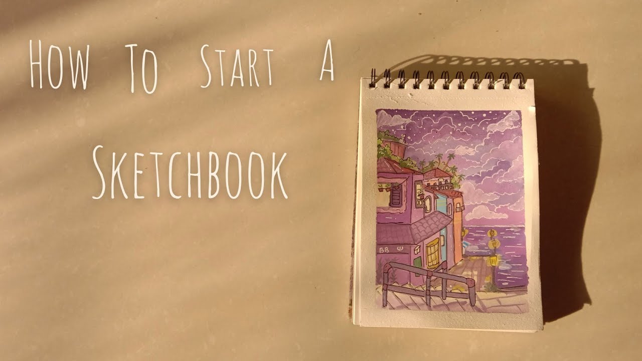 How to start a sketchbook/ paint with me! ( purple weather) - YouTube