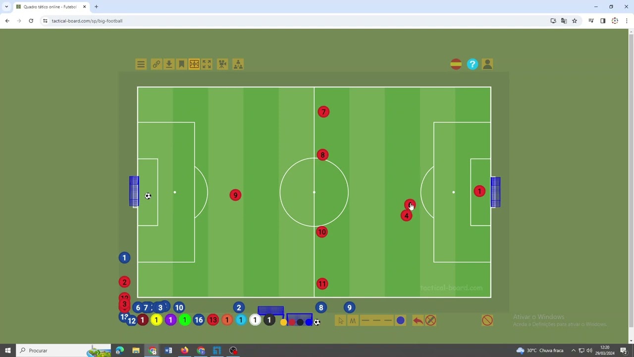 Sistema tático 2 4 1 Fut8