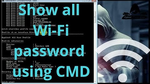 CMD : Find all WiFi password | windows xp/7/8/10