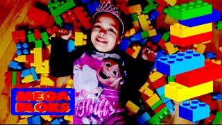 Tallest Mega Blocks Tower Ever, Kid Playing With Mega Blocks..