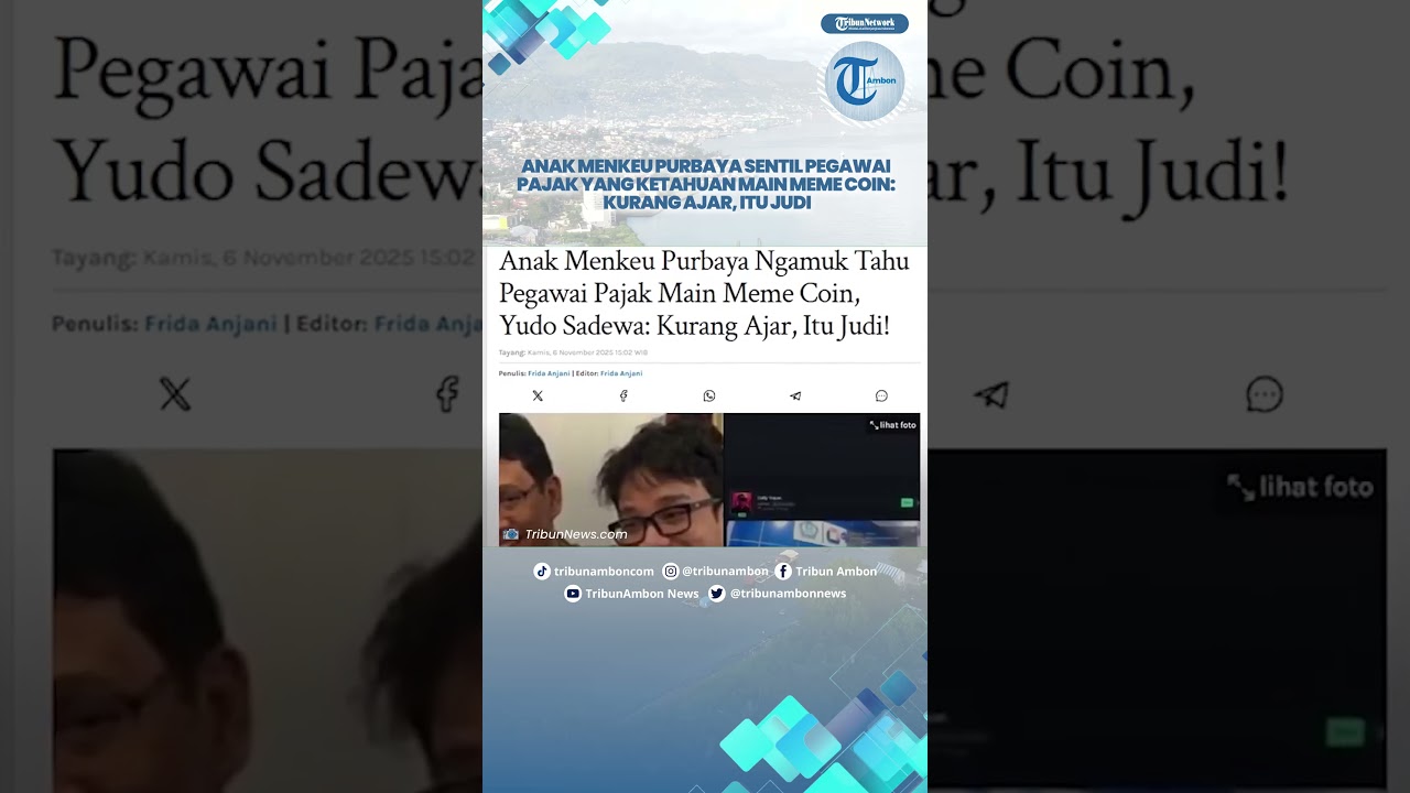 Anak Menkeu Purbaya Sentil Pegawai Pajak yang Ketahuan Main Meme Coin Kurang Ajar, Itu Judi