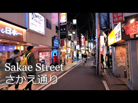 高田馬場の商店街【さかえ通り】の夜の様子｜Shopping street "Sakae-dori" in Takadanobaba Tokyo  [4K GoProHero8 Jan.2020]