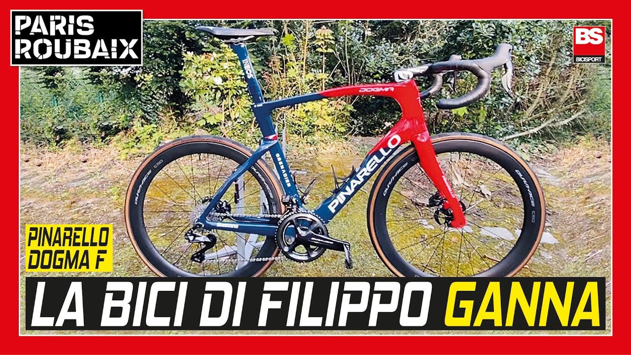 PARIGI-ROUBAIX / La Pinarello Dogma F di Ganna: i dati di ruote, tubeless,  pressione e rapporti - YouTube