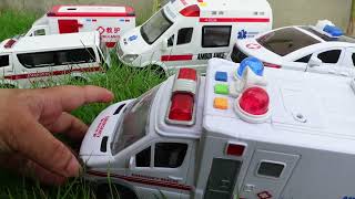 Collection of siren-sounding, battery-powered ambulances with siren lights