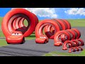 Big  small long spiral lightning mcqueen vs trains  beamngdrive