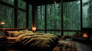 Fall Asleep Fast with Rain Sound on Cozy Bedroom Window  Rain for Quality Sleep and Reduce Stress