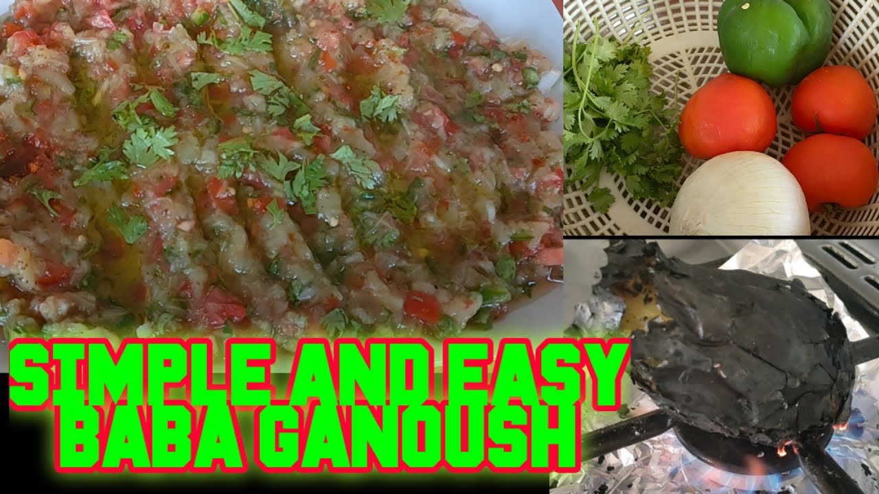 HOW TO MAKE SIMPLE BABA GANOUSH (ROUSTED EGGPLANT) WITHOUT TAHINI // LanzPeter Recipe's