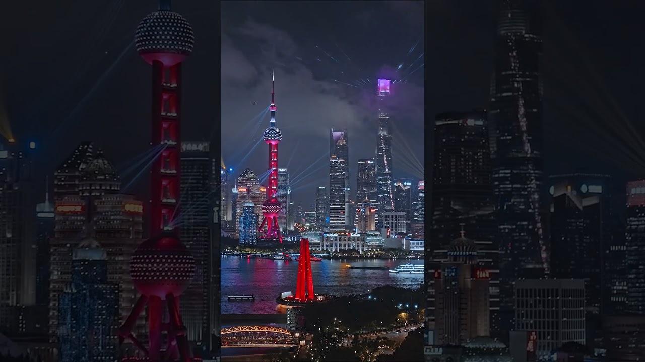 Stunning lighting view of Shanghai ... #shanghai #china