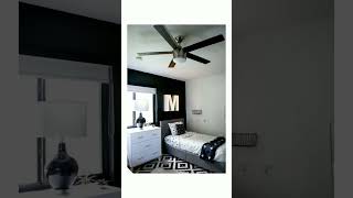 black and white theme bedroom design #architecture #shorts #interiordesign #creative