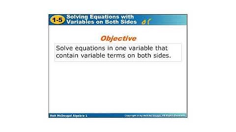 Intermediate Algebra 1.5 Solving Equations with Variables on Both Sides Notes
