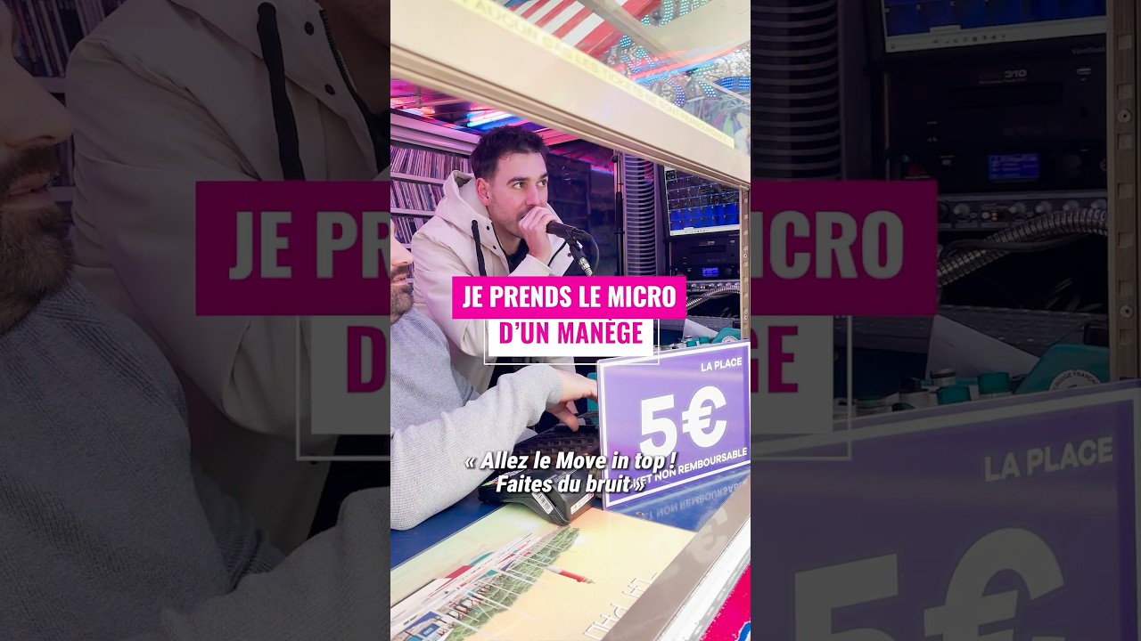 Je prends le micro d&rsquo;un man&egrave;ge &agrave; la Foire 🎤🎢 #foire #micro #manege #forain #humour