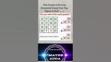 puzzle features a 4x4 grid with some numbers filled in and two question marks #MATHS ADDA