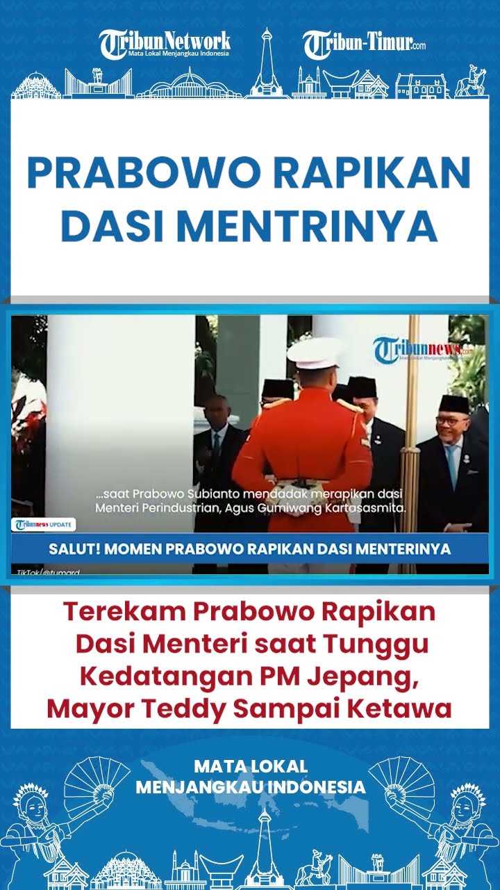 SHORT Momen Prabowo Rapikan Dasi Menteri Agus Gumiwang Buat Bahlil \u0026 Mayor Teddy Ketawa!