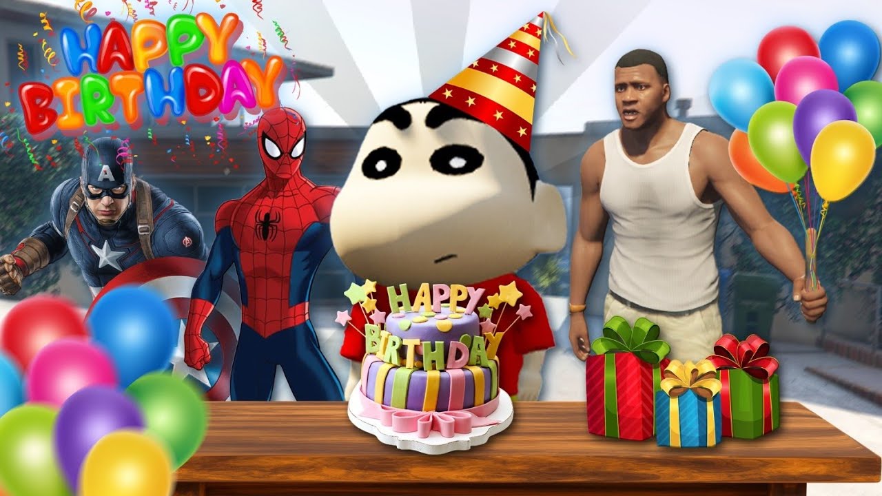 GTA5 : SHINCHAN AND FRANKLIN CELEBRATING BIRTHDAY WITH FRIENDS