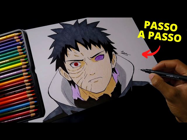 Como desenhar Kakashi e o obito uchiha (Naruto) passo a passo