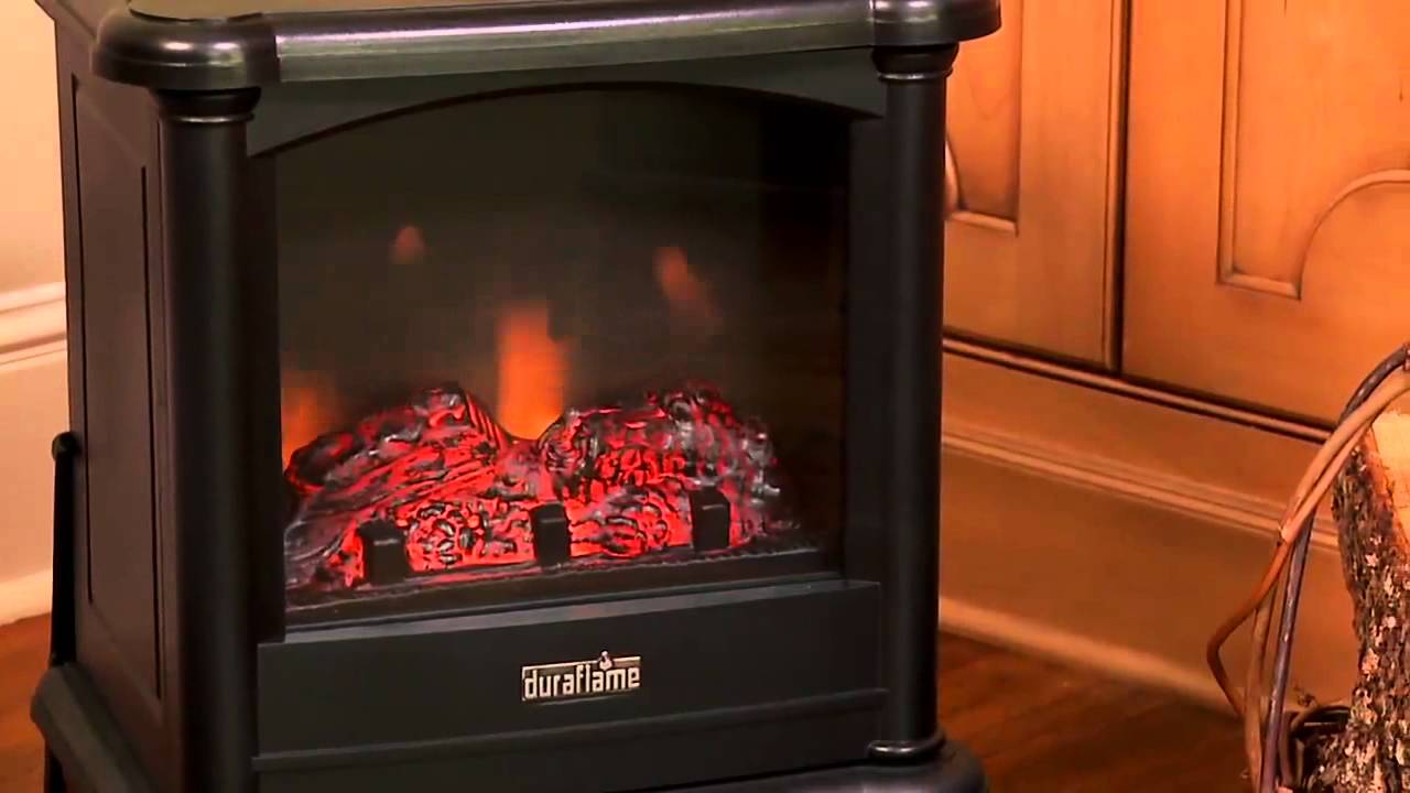 Duraflame 450 Black Freestanding Electric Stove - DFS-450 - YouTube