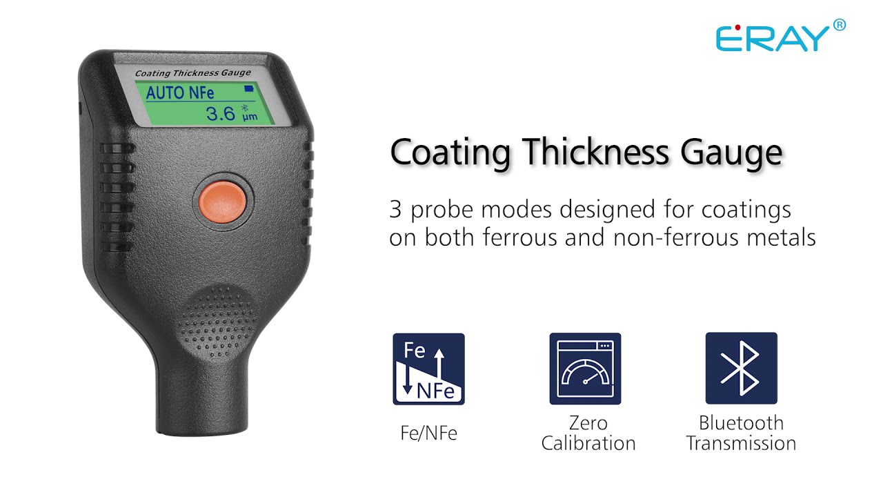 Digital Coating Thickness Gauge Meter Bluetooth Automotive Thickness Paint Tester with Backlit LCD