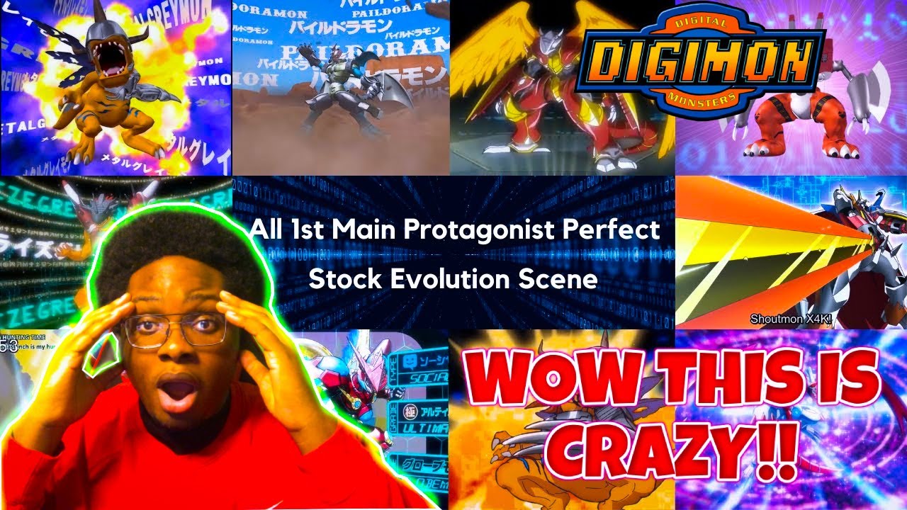 NON DIGIMON FAN REACTS - TO All 1st Main Protagonist Perfect Stock Evolution Scene in Digimon Anime