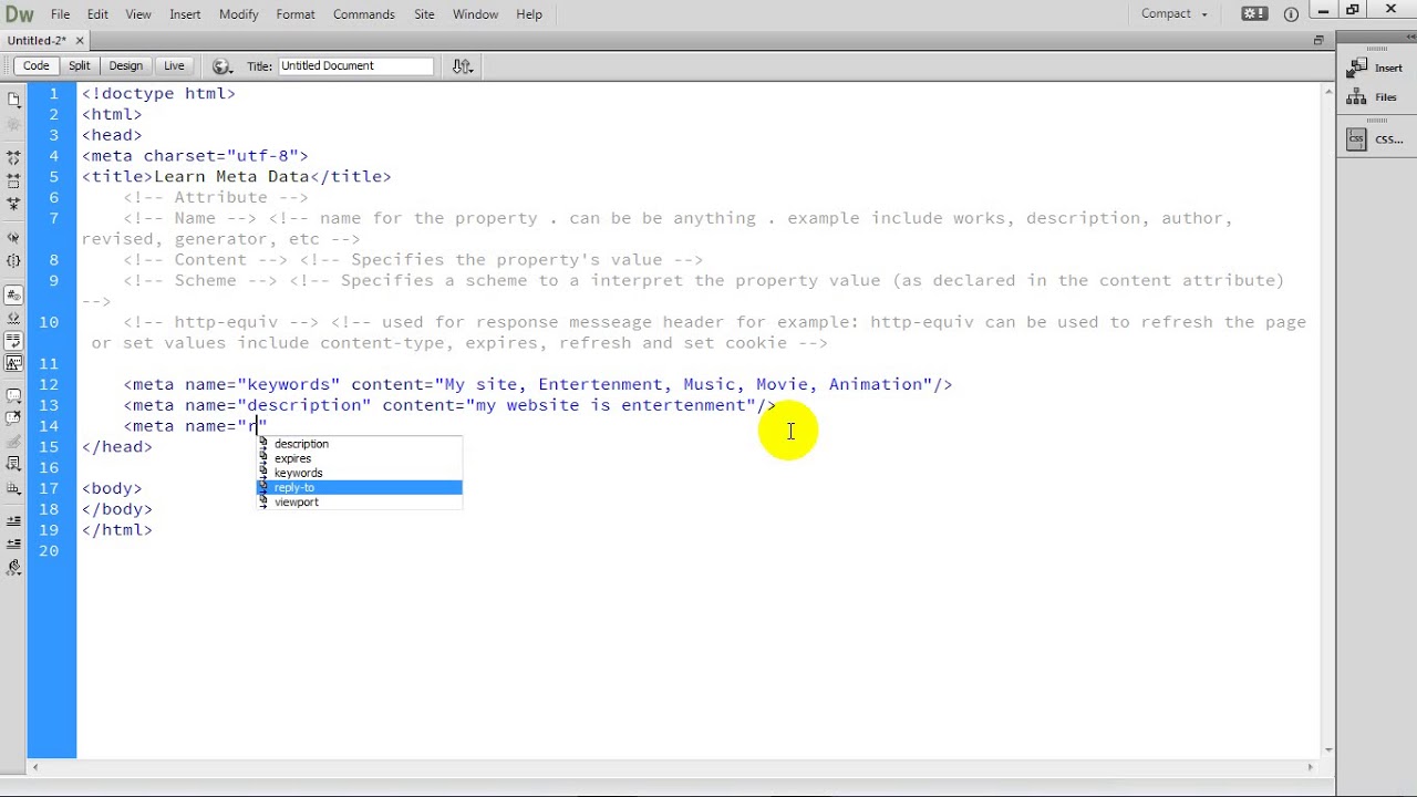 Add Meta Data on the Webpage in HTML5 - YouTube