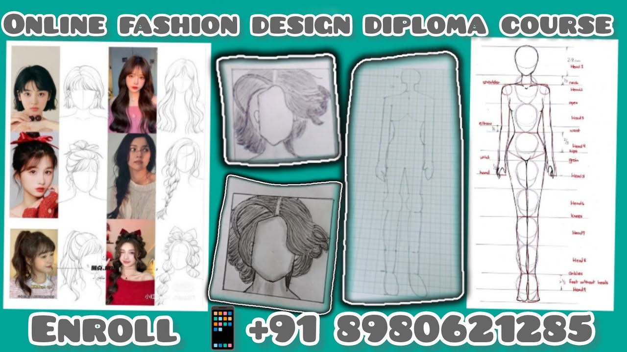 Class 5 A Hair and Croquis Manual Figure Learn Online Fashion Design Diploma Course with Certificate