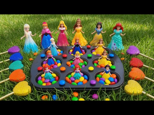 ToyASMR] Satisfying with Heart lollipop Dress Up Disney Princess