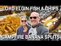 Mom & Pop Shop English Style Fish & Chips & Campfire Banana Splits for Dessert