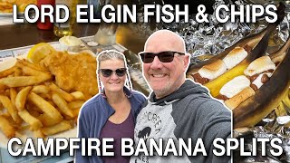 Mom & Pop Shop English Style Fish & Chips & Campfire Banana Splits for Dessert