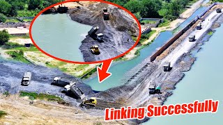 Part 462| Best Fantastic Project Building Road by Bulldozer Skills Pushing Rock Filling up Into Lake