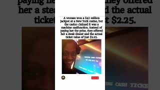 A Woman won $43 Million at jackpot casino at NY but casino claimed it was machine malfunction 👀😭