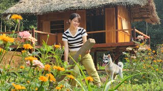 Single mother alone built a farm in the forest, Repaired fences, Raised pets, Gathered food