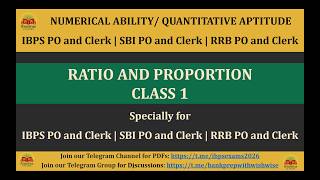 Quantitative Aptitude | Ratio and Proportion | Class - 1 | Basics to Selection | SBI PO | IBPS | RRB