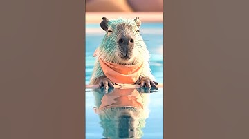 Mirror Mischief: Capy vs. Reflection #CuteLoop #ASMR #Capybara
