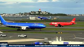Vibrant Plane Spotting Ita, Play, And Jetblue At Logan Airport
