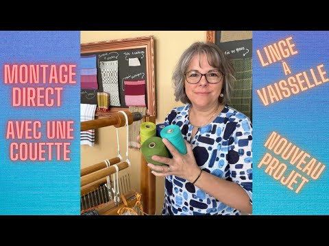 Tissage au métier montage direct avec une couette🌷