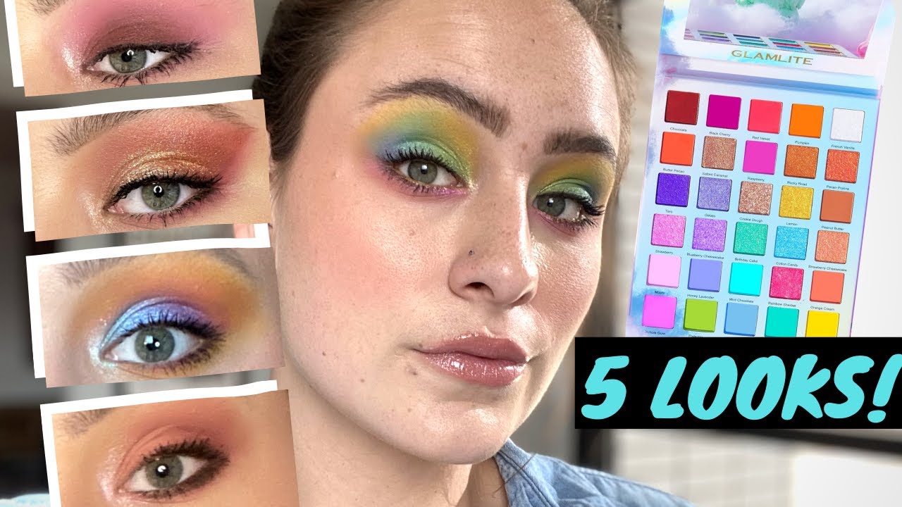 GLAMLITE ICE CREAM DREAM PALETTE 5 LOOKS + REVIEW YouTube