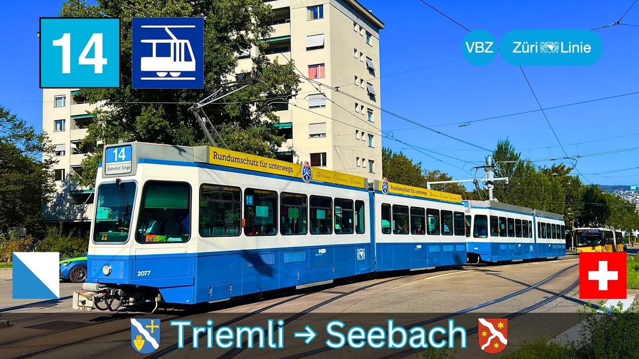 🇨🇭Zürich VBZ Tramlinie 14 | Triemli - Seebach [4K]
