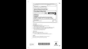 2024 PEARSON EDEXCEL A LEVEL HISTORY QUESTION PAPER 1 (9HI0/1E).