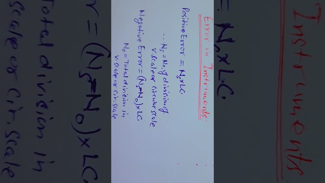 Zero Error in instruments 