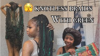 HOW TO: Do Peekaboo Knotless Braids *With Green Hair* | Must Watch Tutorial