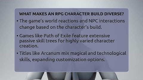 What Makes An RPG Character Build Diverse? - Video Gamers Vault